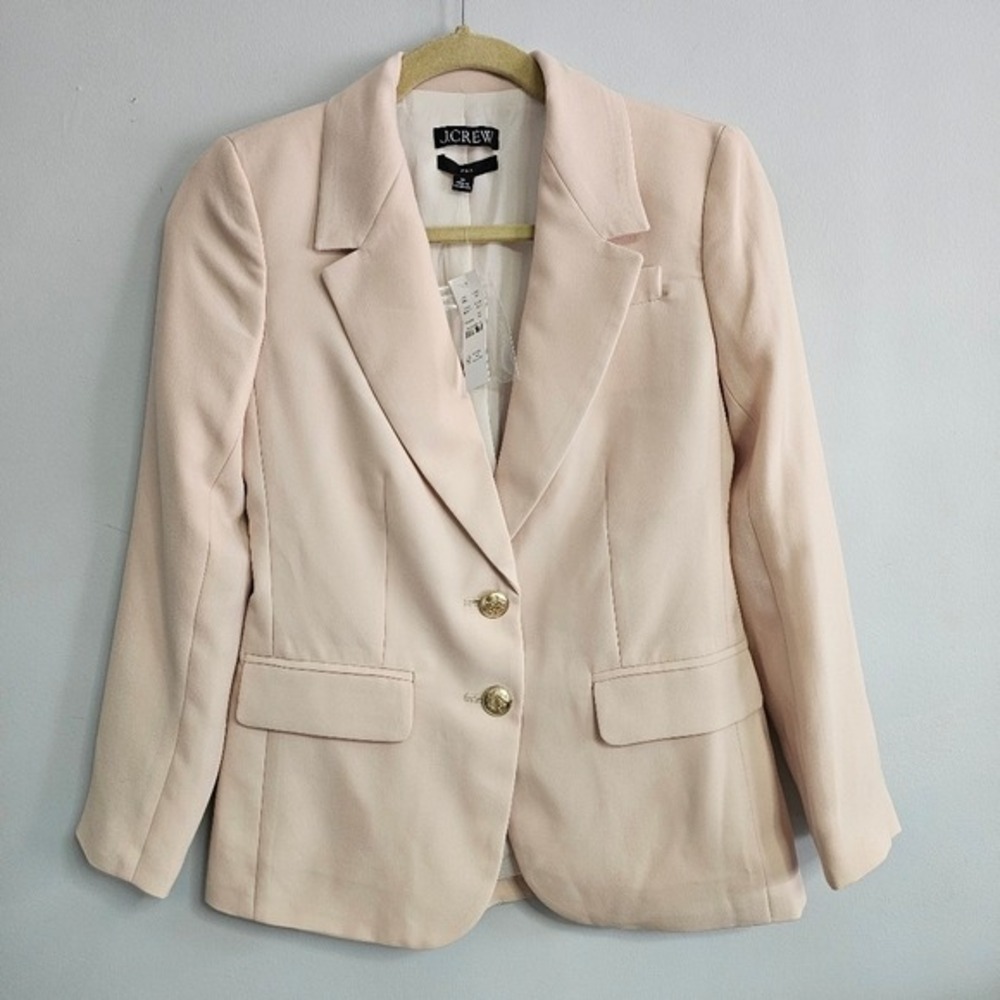 NWT J.Crew Willa Blazer Cream SZ 0P Petite Minimalist Workwear‎ Classic Office ~